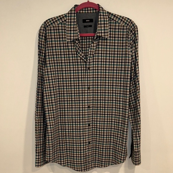 Hugo Boss Men's Checkered Button Down Shirt - Multicolor - Picture 1 of 4